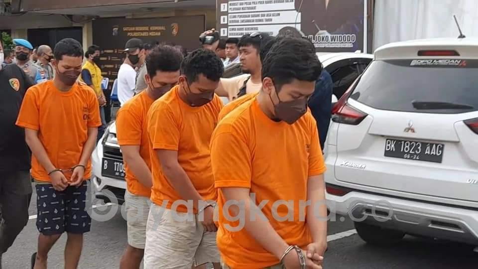 Polrestabes Medan Tetapkan Lima Orang Tersangka Kasus Tawuran yang Menewaskan Pelajar di Medan.