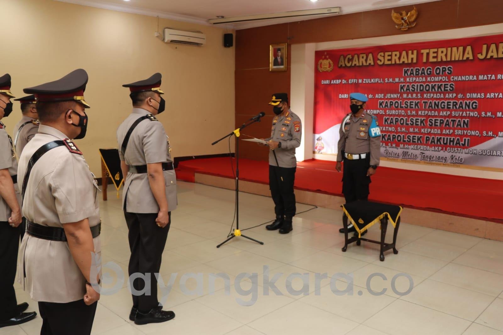 Polres Metro Tangerang Kota Gelar Sertijab 5 Pejabat Utama