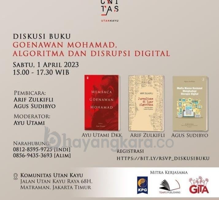 Diduga Oknum Narahubung Dan Oknum Komunitas Utan Kayu Penyelenggara Agenda Diskusi Buku  Tidak Sinergi Dengan Publik Dan Awak Media