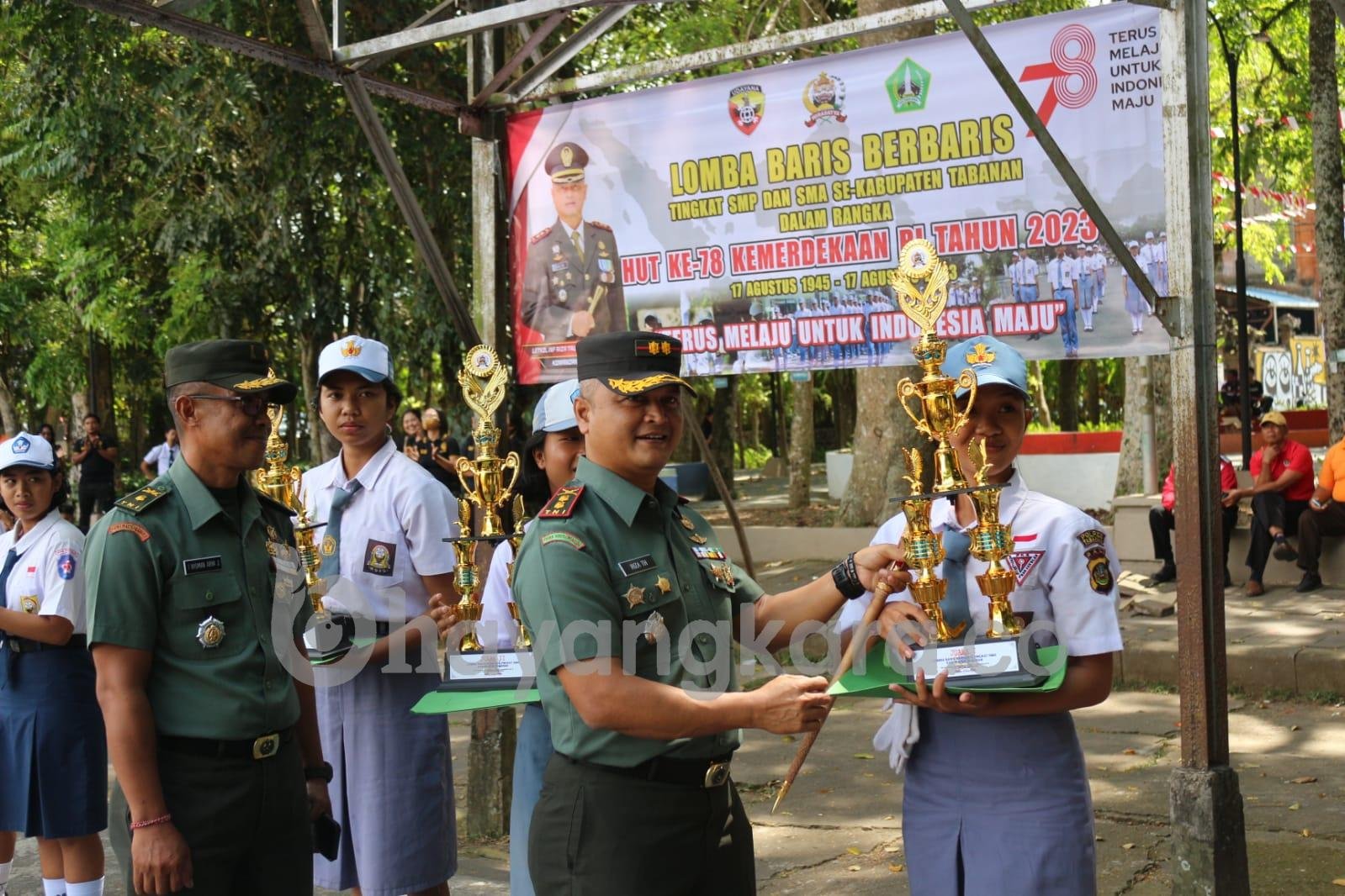 Menyongsong Hari Ulang Tahun Proklamasi Republik Indonesia Ke-78, Kodim Tabanan Gelar Lomba Baris Berbaris Tingkat SMP dan SMA Sekabupaten Tabanan
