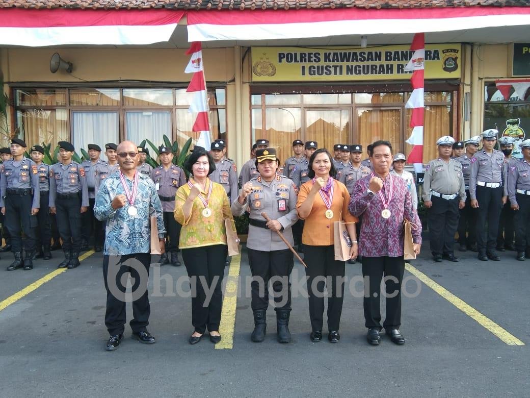 Enam Personil Polres Bandara Ngurah Rai Akhiri Masa Dinas Kepolisian