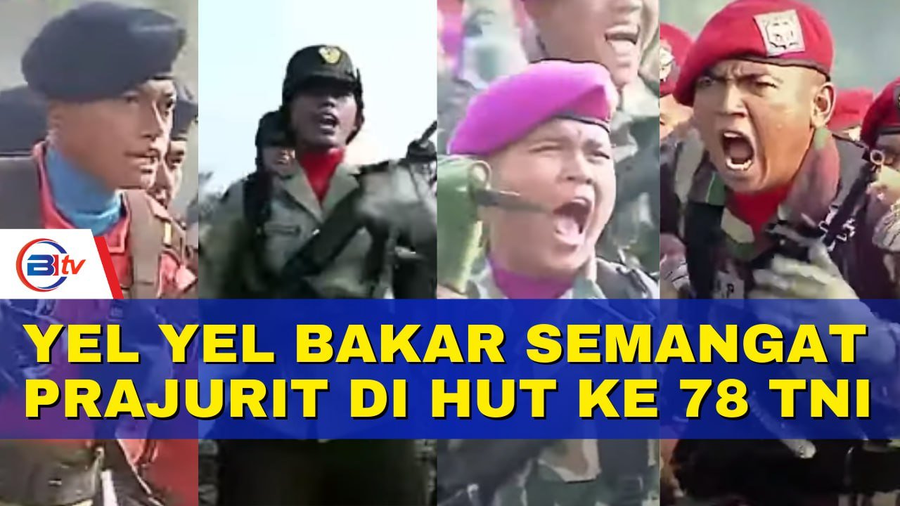 Sangar! Yel Yel Pasukan Elite Bakar Semangat Prajurit di HUT ke 78 TNI