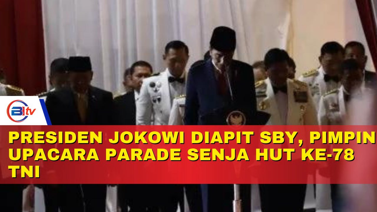 Presiden Jokowi Diapit SBY, Pimpin Upacara Parade Senja HUT ke-78 TNI