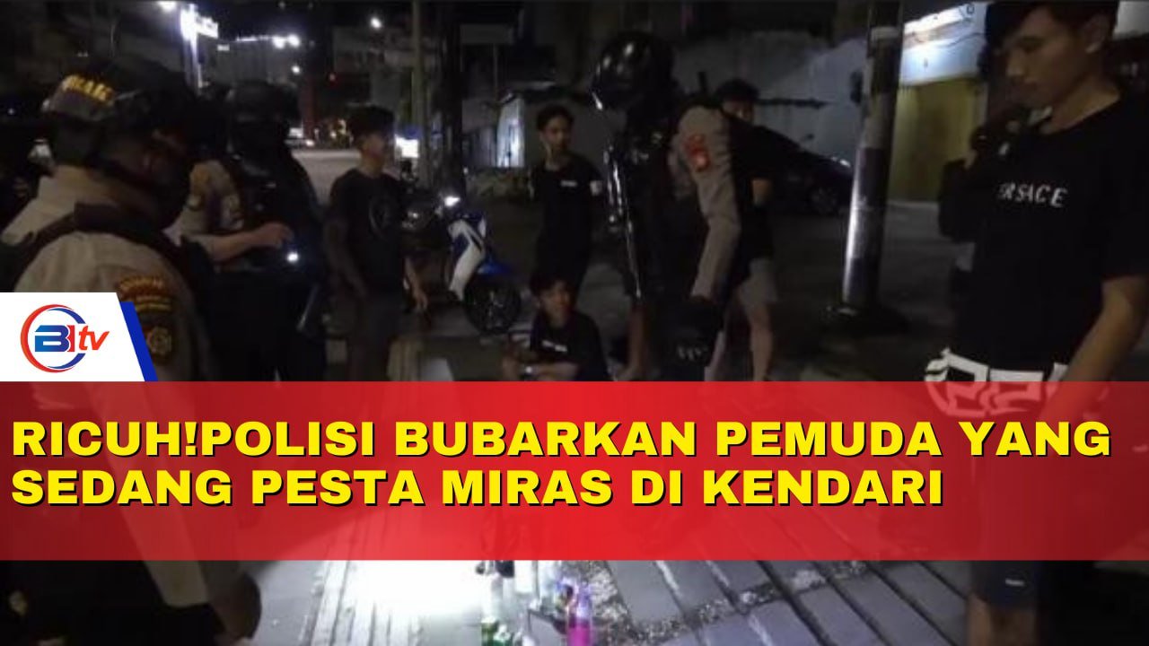 Ricuh!Polisi Bubarkan Sekelompok Pemuda Yang Sedang Pesta Miras di Kendari