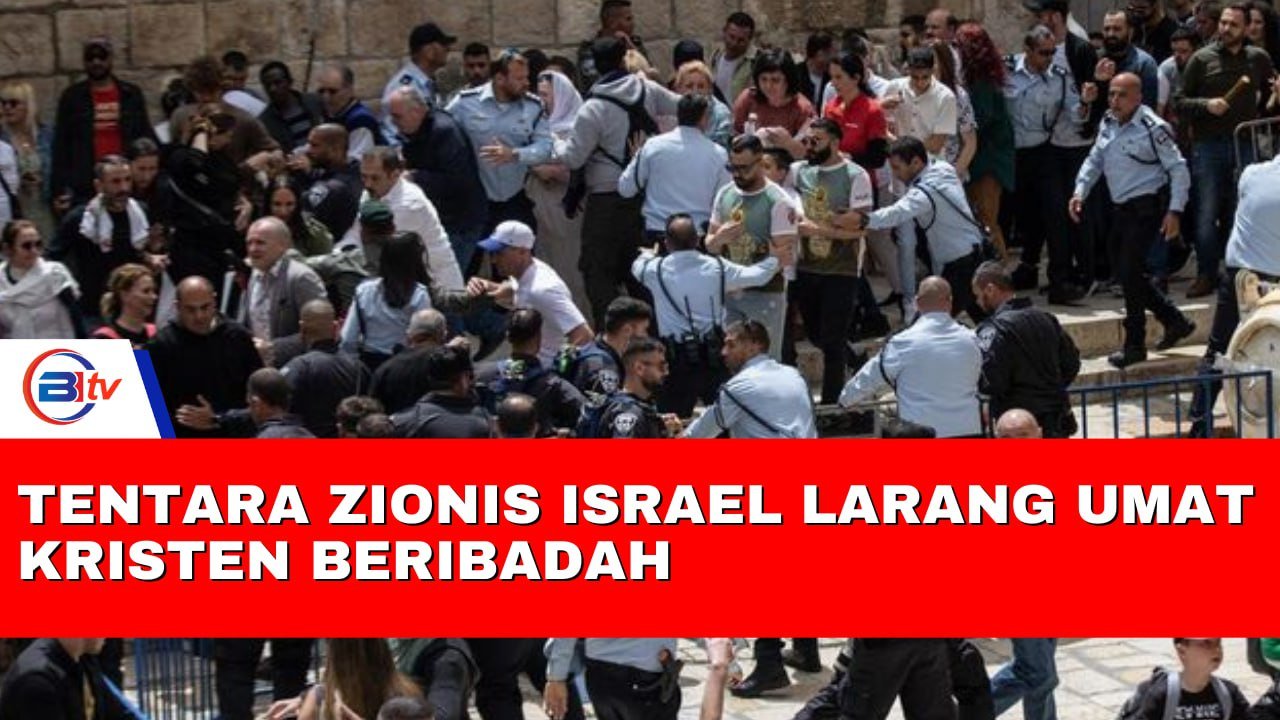 Arogan!Tentara Zionis Israel Larang Umat Kristen Palestina Masuk Kota Tua untuk Beribadah