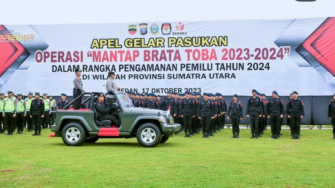 Polda Sumut Gelar Apel Pasukan Operasi Mantap Brata 2023-2024