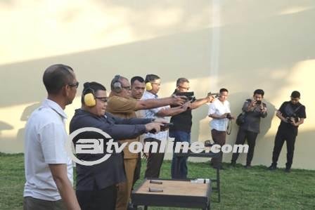 Jalin Sinergitas Polres Sergai Gelar Latihan Menembak Bersama Wartawan