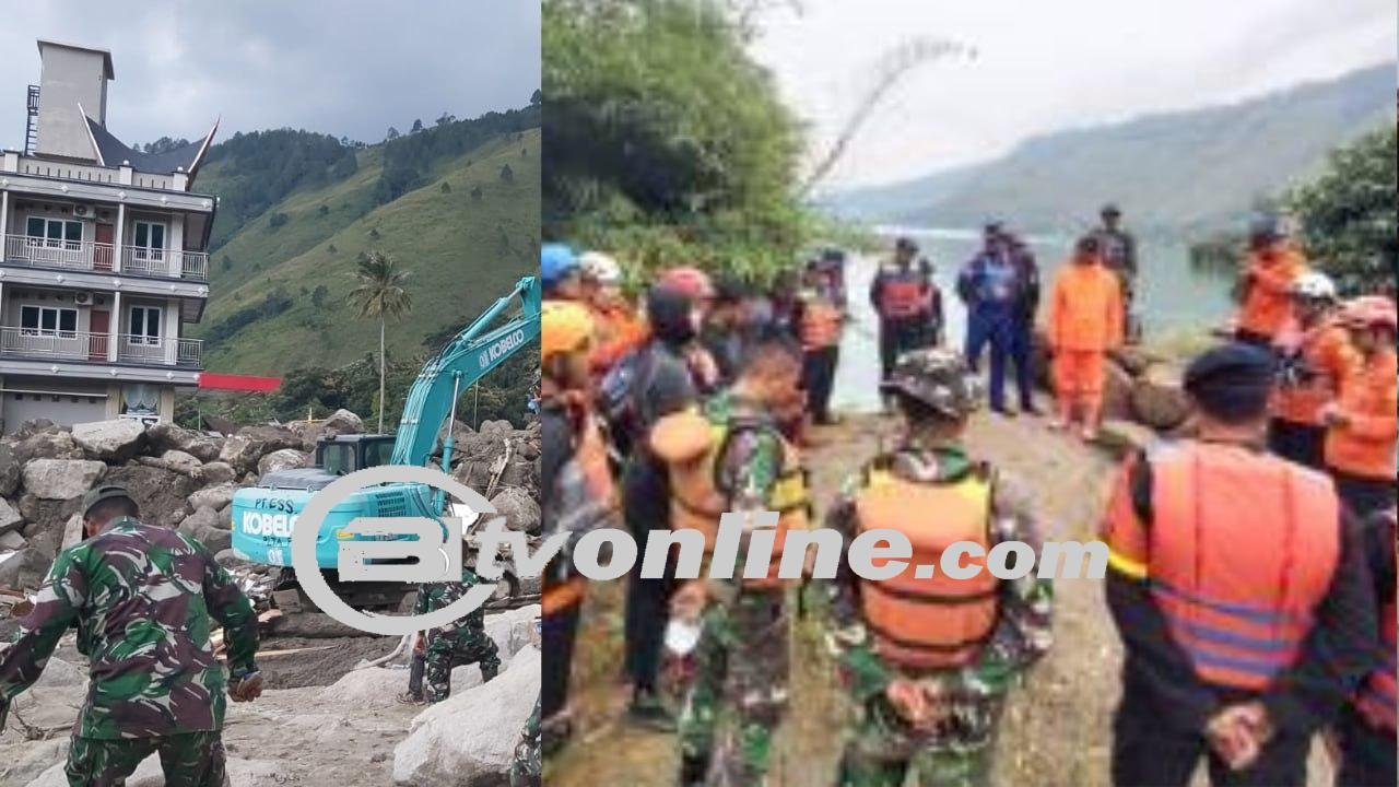 Ratusan Personel Tim SAR Gabungan Dikerahkan Cari 10 Korban Banjir di Area Danau Toba