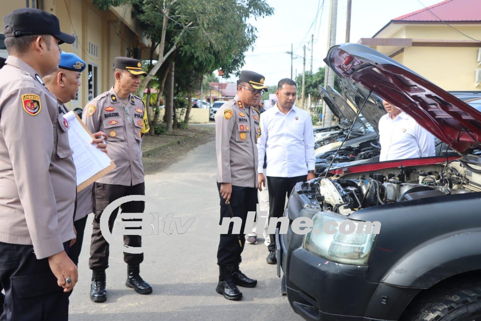 Persiapan Pengamanan Pemilu 2024, Kapolres Aceh Timur Cek Ranmor Dinas Personel