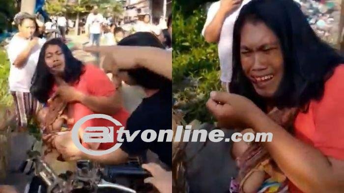 Polisi Bantah Aniaya Wanita Lagi Gendong Anak di Medan