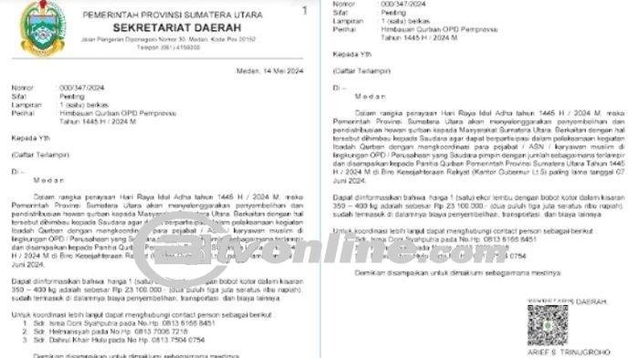 Dinsos Sumut Bantah Pemaksaan Berkurban, Pegawai Diberi Pilihan: Ikut atau Tidak