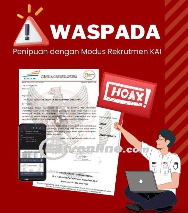 Waspadai Penipuan Rekrutmen Pekerja Mengatasnamakan KAI, Begini Modusnya