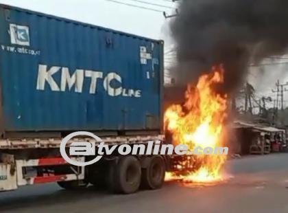 Terungkap Penyebab Truk Kontainer Terbakar Setelah Tabrak dan Seret Sepeda Motor di Serang