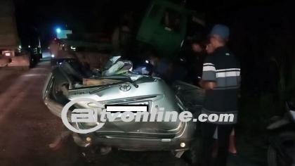 Satu Mobil Tertimpa Peti Kemas di Asahan, Tiga Sekeluarga Tewas