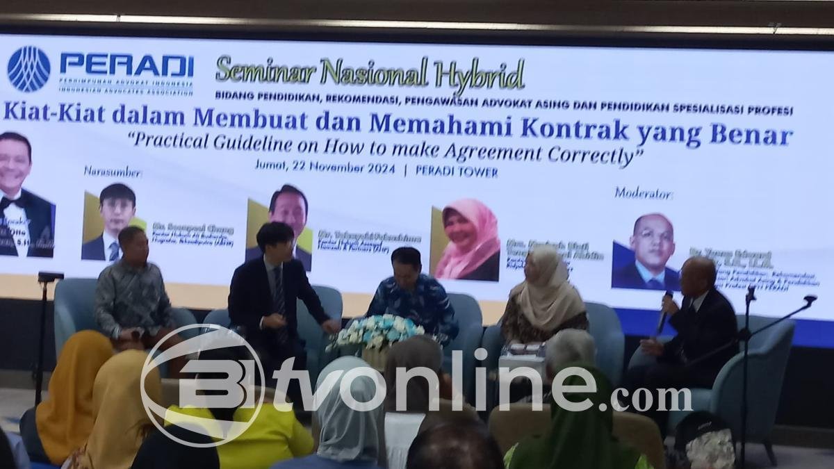 Peradi Gelar Seminar Nasional “Kiat Membuat dan Memahami Kontrak yang Benar” dengan Narasumber Internasional
