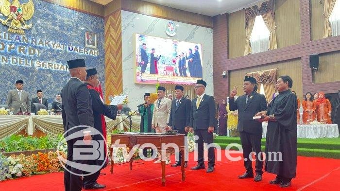 Empat Pimpinan DPRD Deli Serdang Periode 2024-2029 Dilantik, Zakky Shahri Bertahan Sebagai Ketua