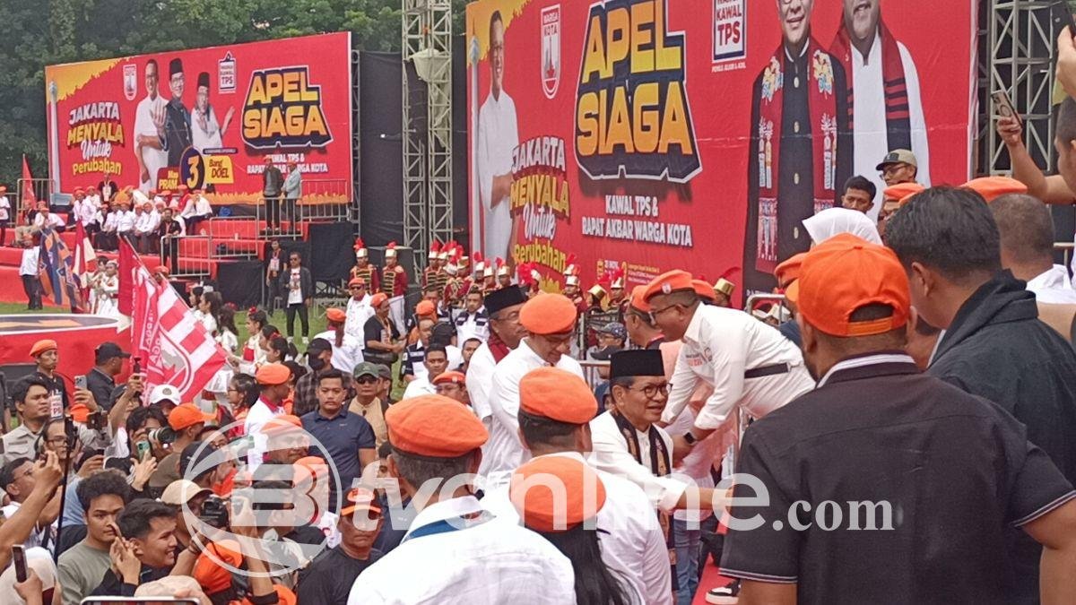 Anies Baswedan Hadiri ‘Apel Siaga Kawal TPS & Rapat Akbar Warga Kota’ di Kebayoran Baru