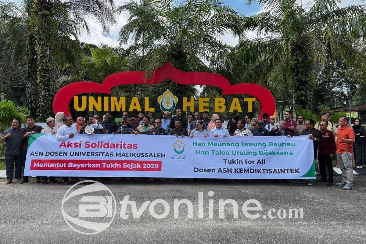 Puluhan Dosen Unimal Demo Tuntut Pembayaran Tunjangan Kinerja (Tukin) yang Tertunda Sejak 2020