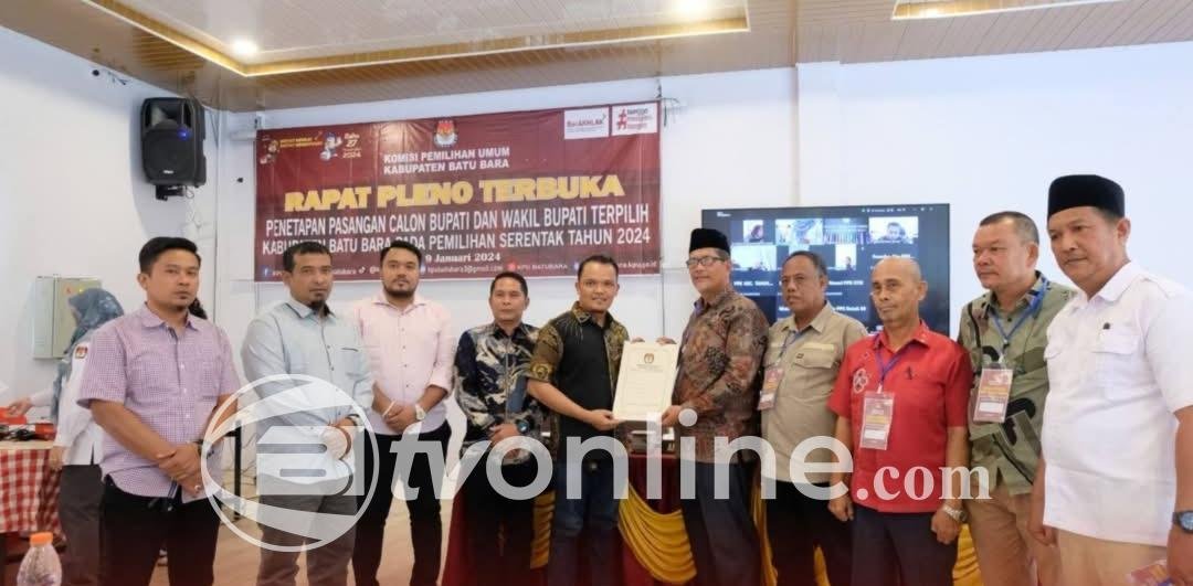 KPU Batu Bara Tetapkan Pasangan Bupati dan Wakil Bupati Terpilih dalam Pemilu 2024