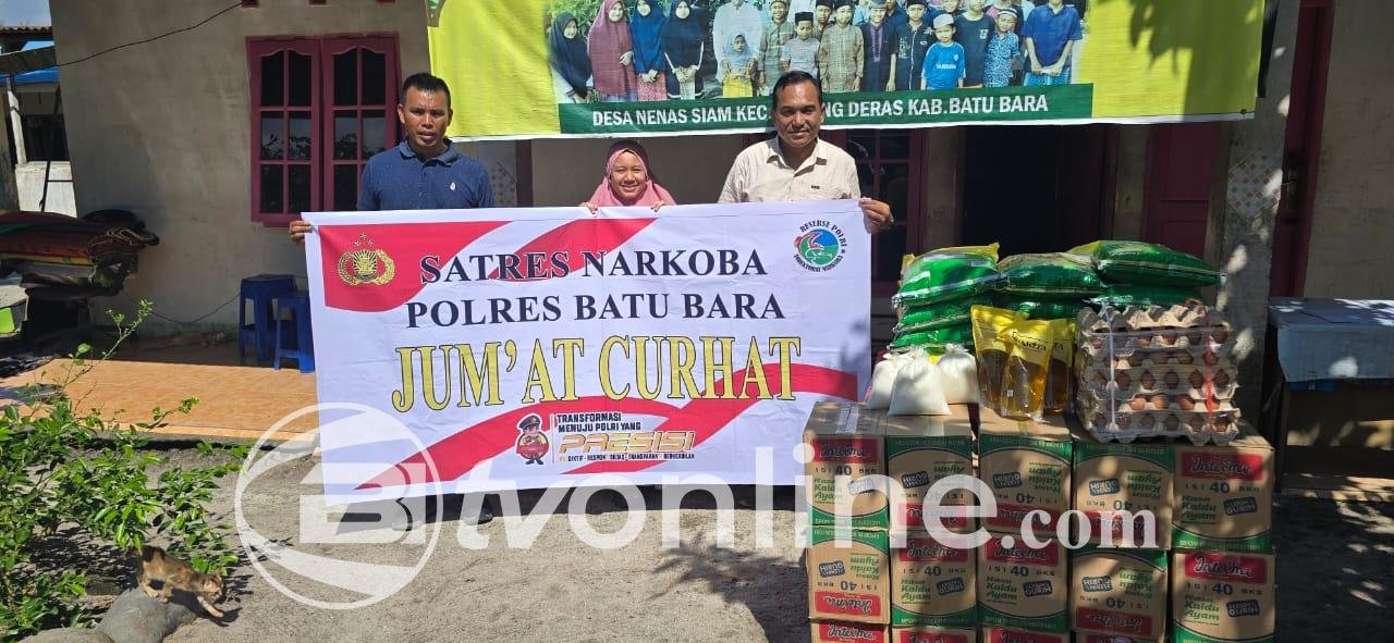 Jum’at dan Sabtu Berkah Sat Resnarkoba Polres Batu Bara, Berikan Sembako dan Pesan Kamtibmas kepada Panti Asuhan Athohiriah Bersaudara