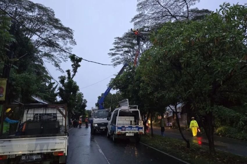 Cuaca Ekstrem di Lampung, Hujan Lebat dan Angin Kencang Sebabkan Gangguan Listrik dan Banjir