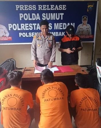 Tiga Pelaku Pencurian Sepeda Motor Ditangkap Polsek Patumbak, Satu Tersangka Masih Buron