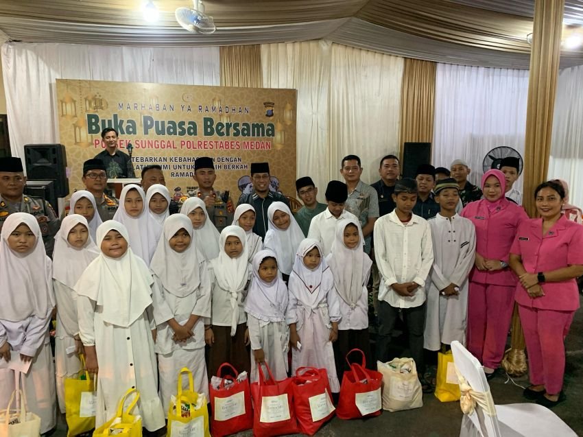 Ramadhan Berkah, Polsek Sunggal Santuni Anak Yatim dan Buka Puasa Bersama