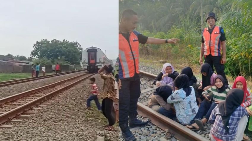 Warga Sumut Ngabuburit di Rel Kereta Api, PT KAI Tegaskan Ancaman Kecelakaan