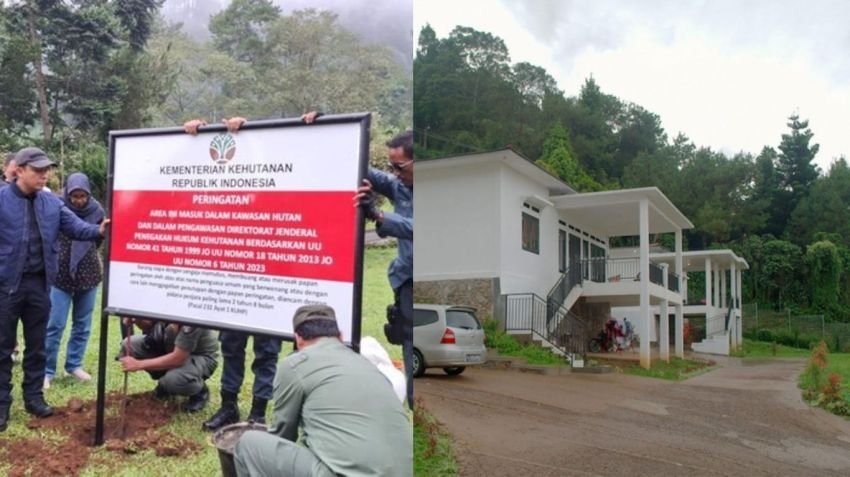 Kementerian Kehutanan dan ATR/BPN Segel Vila di Kawasan Hutan Puncak untuk Cegah Banjir