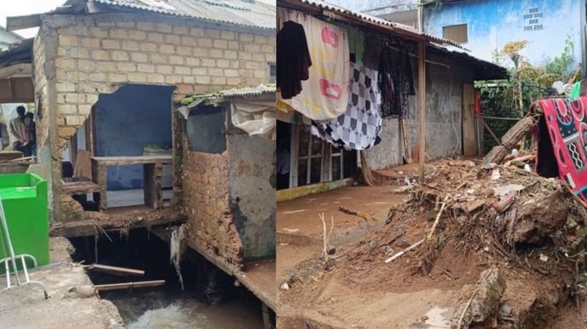 Banjir Terjang Kampung Pensiunan Puncak, Rumah Warga Rusak Parah