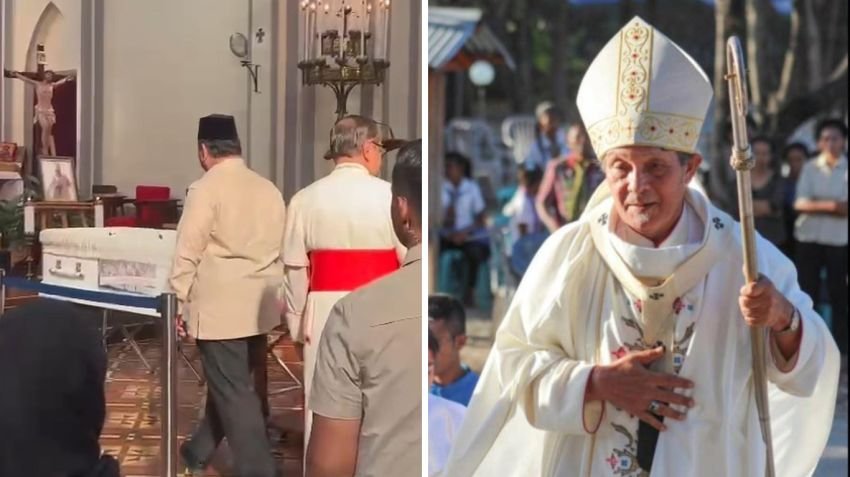 Prabowo Melayat Uskup Petrus Turang di Katedral Jakarta: “Beliau Orang Baik, Selalu Mengabdi untuk Rakyat Kecil”