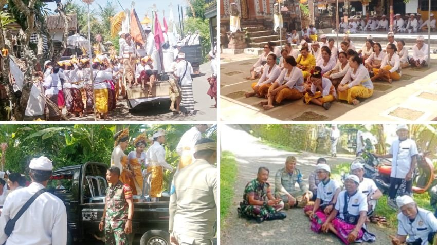 Sinergi TNI-Polri Kawal Kekhusyukan Upacara Yadnya Ngebeji di Mendoyo