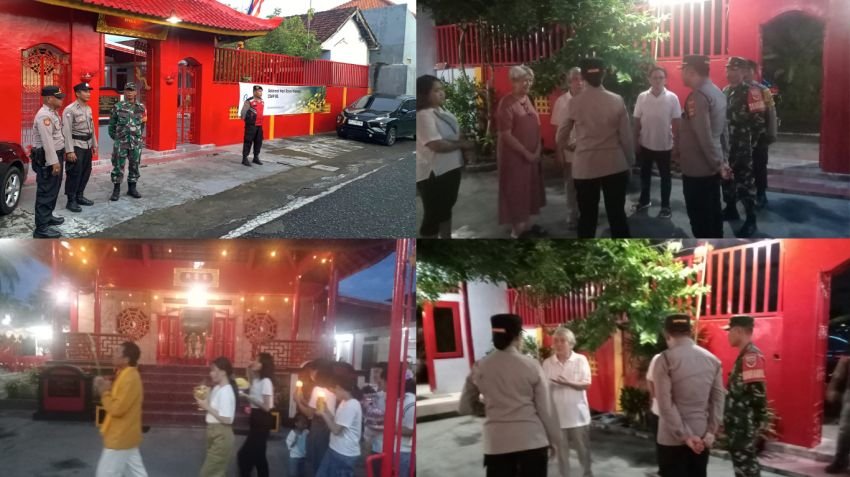 Danramil Negara dan Babinsa Kawal Pengamanan Ibadah Tri Suci Waisak di TITD Cung Ling Bio Jembrana