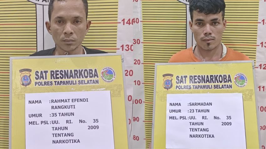 Polsek Batangtoru Bekuk Dua Pelaku Penyalahgunaan Narkotika Jenis Shabu di Tapanuli Selatan