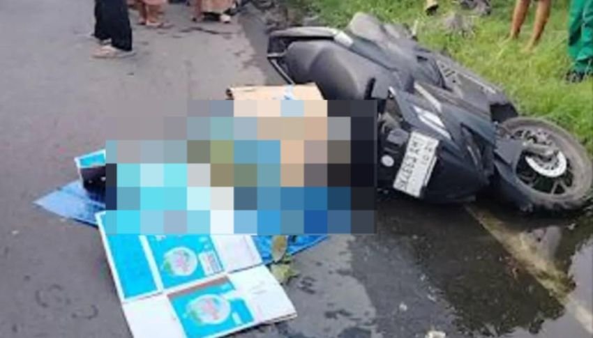 Hindari Lubang Jalan, Pemotor T3w4s Terlindas Bus Listrik di Medan