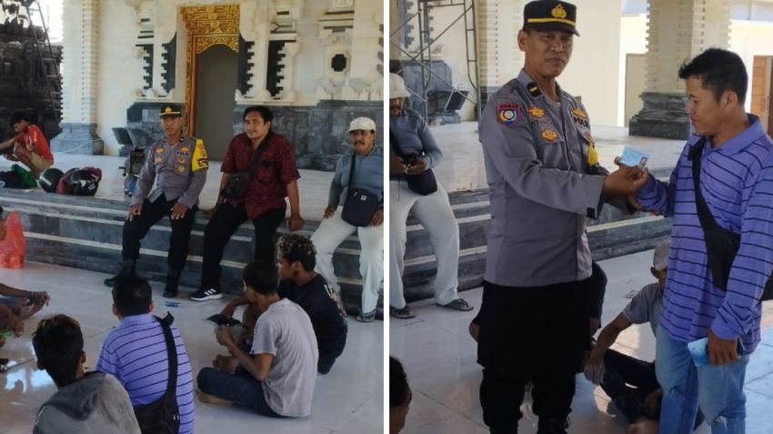 Bhabinkamtibmas Tanjung Benoa Himbau Pekerja Proyek Jaga Keamanan Lingkungan