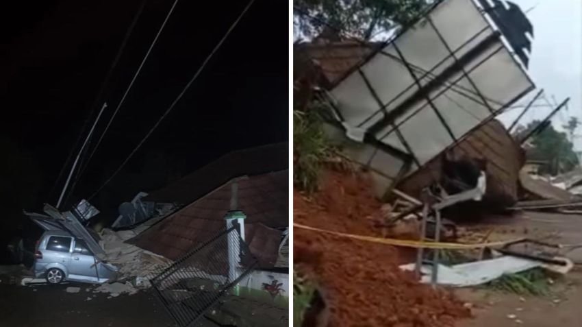 Longsor Timpa Rumah dan Kantor Desa di Nagreg, Tiga Orang Luka Ringan