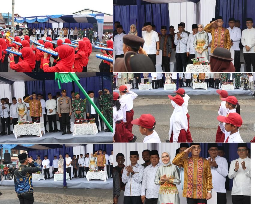 Ribuan Warga Padati Pasar Sipagimbar Saksikan Pawai Ta'aruf Pembukaan MTQ ke-57 Tapsel