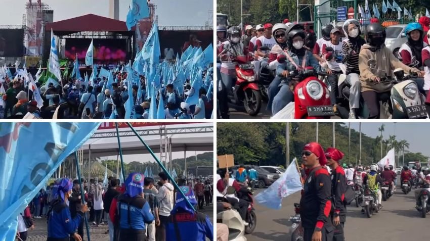 Ribuan Buruh Padati Monas Peringati May Day 2025, Presiden Prabowo Dijadwalkan Hadir