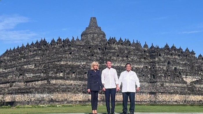 Prabowo Sambut Hangat Macron di Candi Borobudur: Jalin Kemitraan Budaya Indonesia-Prancis