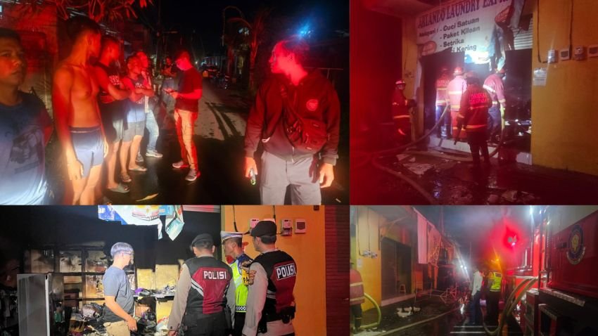 Kebakaran Lahap Arlando Laundry Express di Renon, Diduga Dipicu Ledakan Tabung Gas