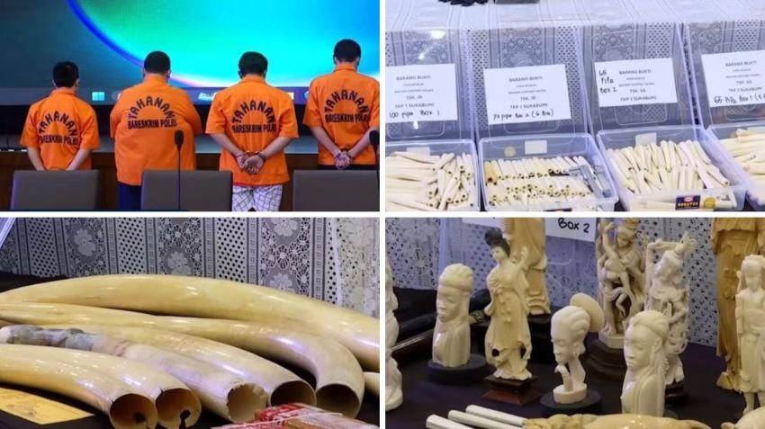 Bareskrim Ungkap Perdagangan Gading Gajah Lewat TikTok dan Facebook, 4 Tersangka Ditangkap