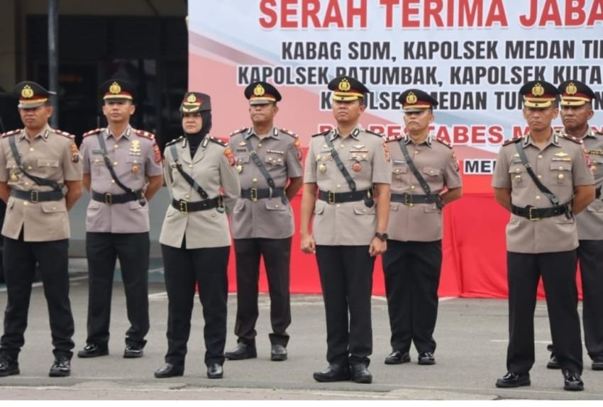 Kapolrestabes Medan Pimpin Sertijab Wakapolrestabes, Kasi Propam dan Empat Kapolsek: Tegaskan Pentingnya Kolaborasi