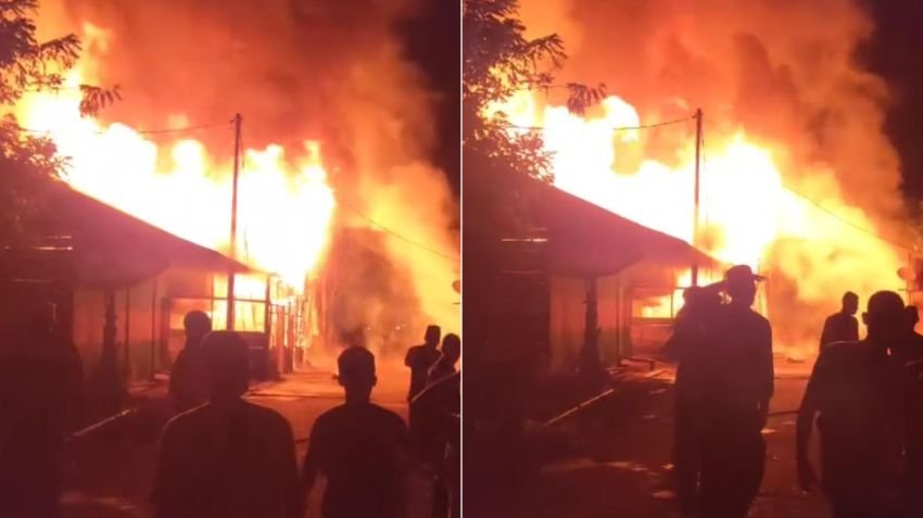 Lima Ruko Ludes Terbakar di Nagan Raya, Dua Warga Luka Bakar