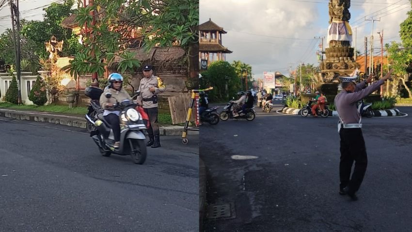 Ciptakan Kelancaran dan Keamanan Jalan, Polsek Bangli Intensifkan Pengaturan Lalu Lintas Pagi Hari