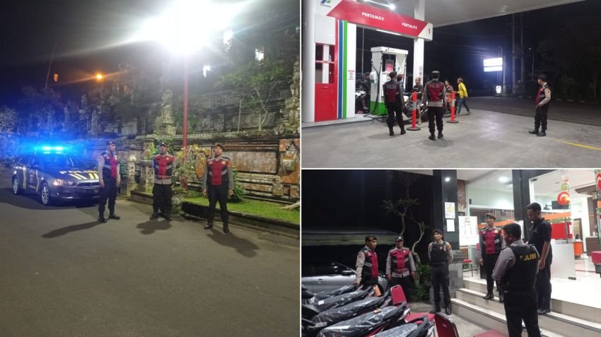 Polsek Bangli Intensifkan Blue Light Patrol, Cegah Gangguan Kamtibmas di Malam Hari
