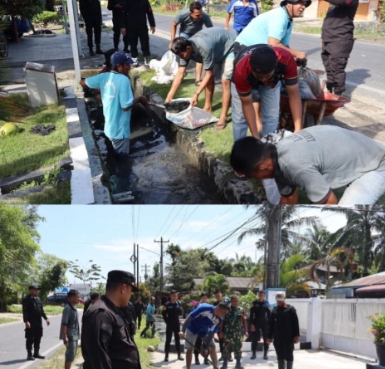 Lapas Labuhan Ruku Wujudkan Pemasyarakatan yang Bermanfaat Lewat Aksi Bersih-Bersih Parit.