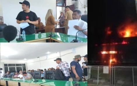Aliansi Masyarakat Demo DPRD Tapteng, Tuntut Transparansi Kebakaran PLTU Labuhan Angin