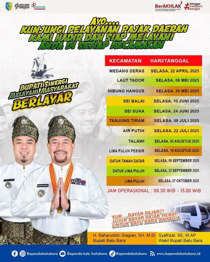 Layanan Pajak Daerah ‘Berlayar’ Hadir di Sei Suka, Ayo Manfaatkan! Berikut Jadwal Lengkapnya