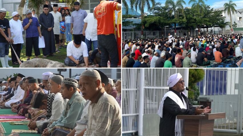 Rutan Kelas I Medan Gelar Sholat Idul Adha dan Pemotongan Hewan Kurban, Warga Binaan Ikut Rayakan Hari Raya